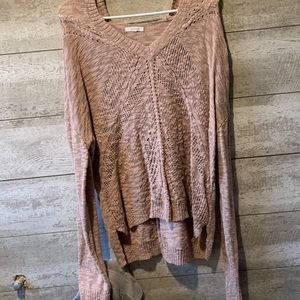 See through long sleeve with hood sweater!